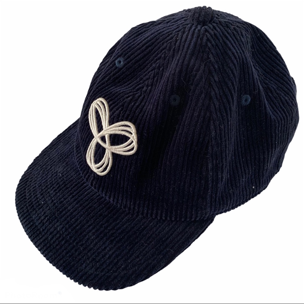 Aritzia TNA Corduroy Baseball Cap Hat Blue Logo